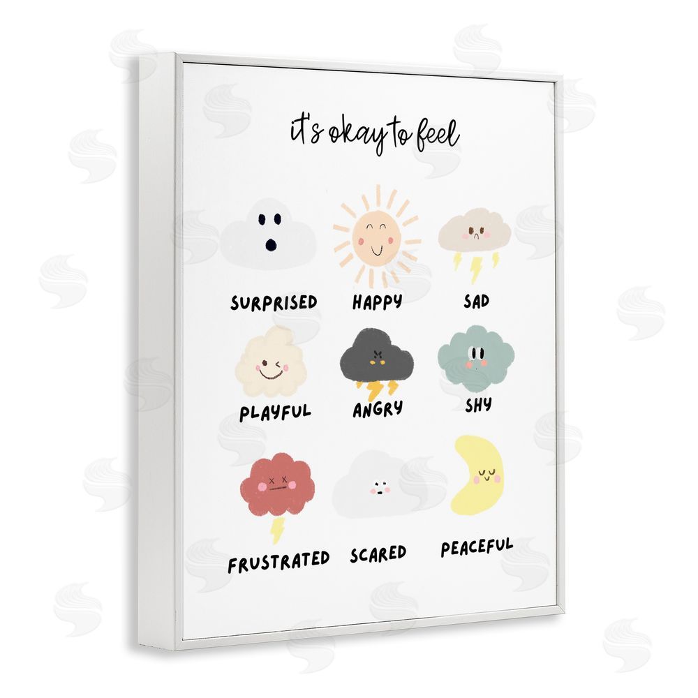 Katie Griggs Okay to Feel Emotions Chart White Framed Giclee Wall Art Print