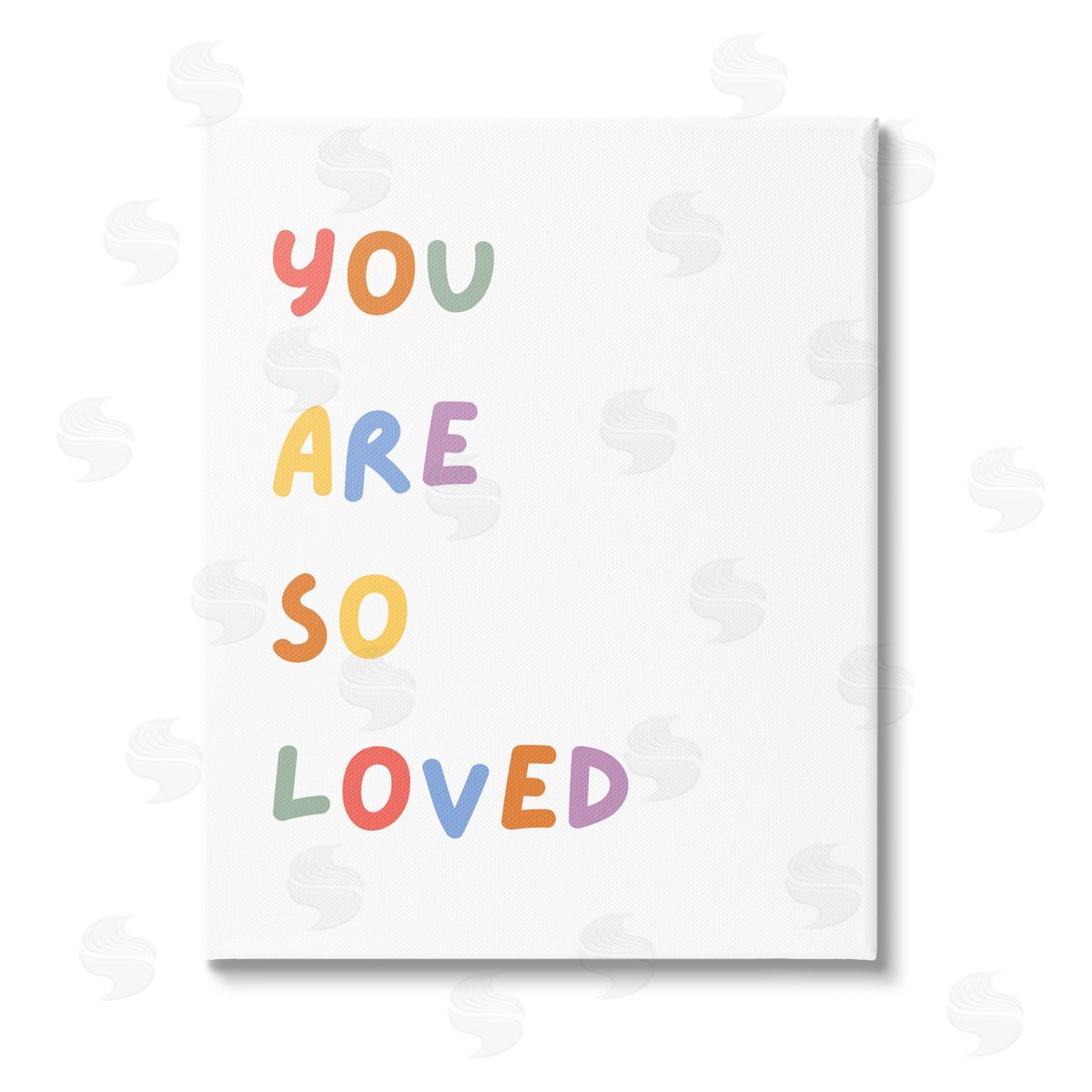 Katie Griggs So Loved Minimal Phrase Stretched Canvas Wall Art Print