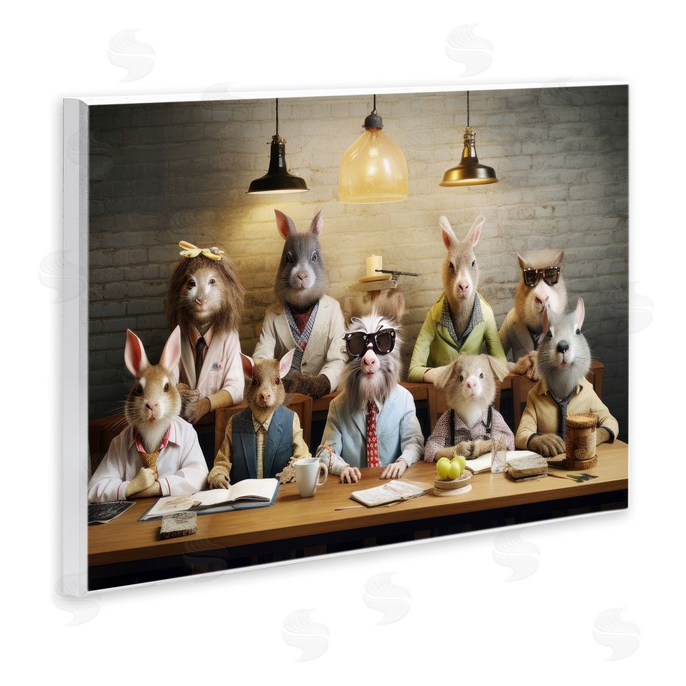 Lazar Studio Wild Animals at Table Wall Plaque Art Print