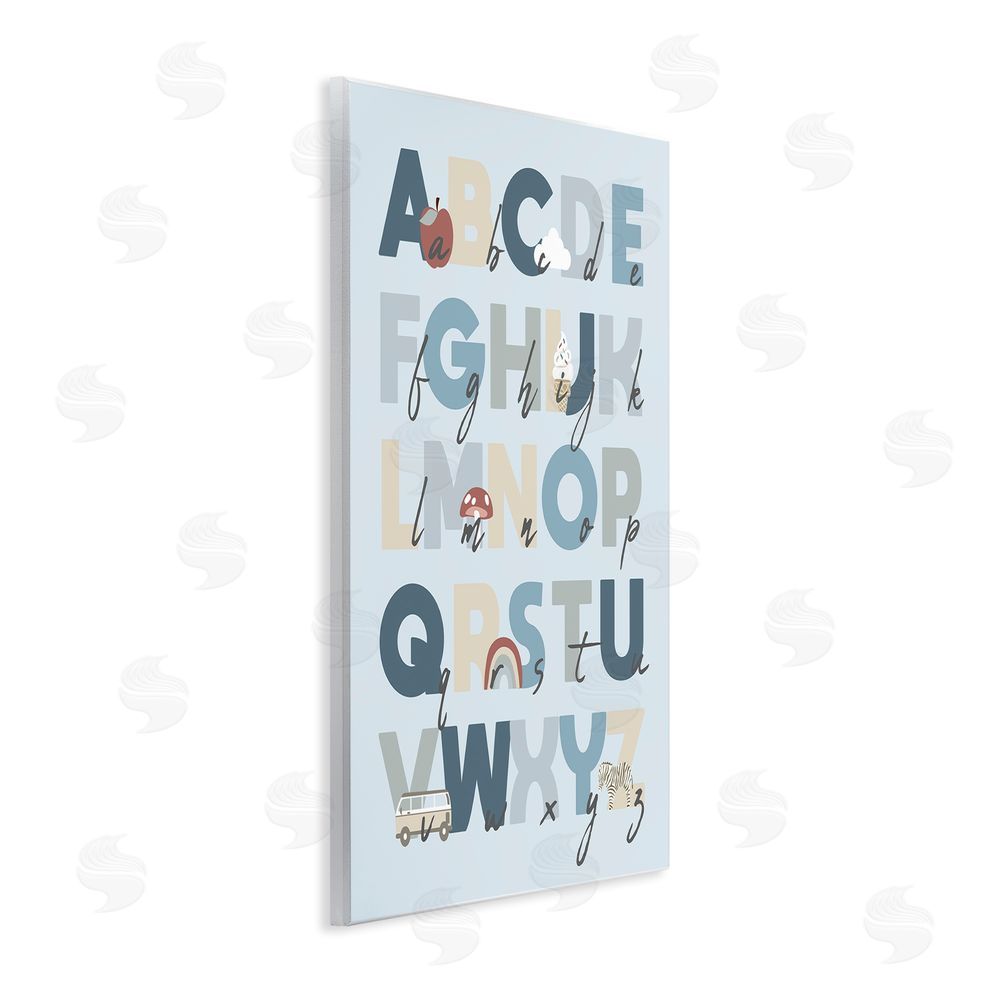 Stupell Studio Soft Blue Alphabet Chart Wall Plaque Art Print