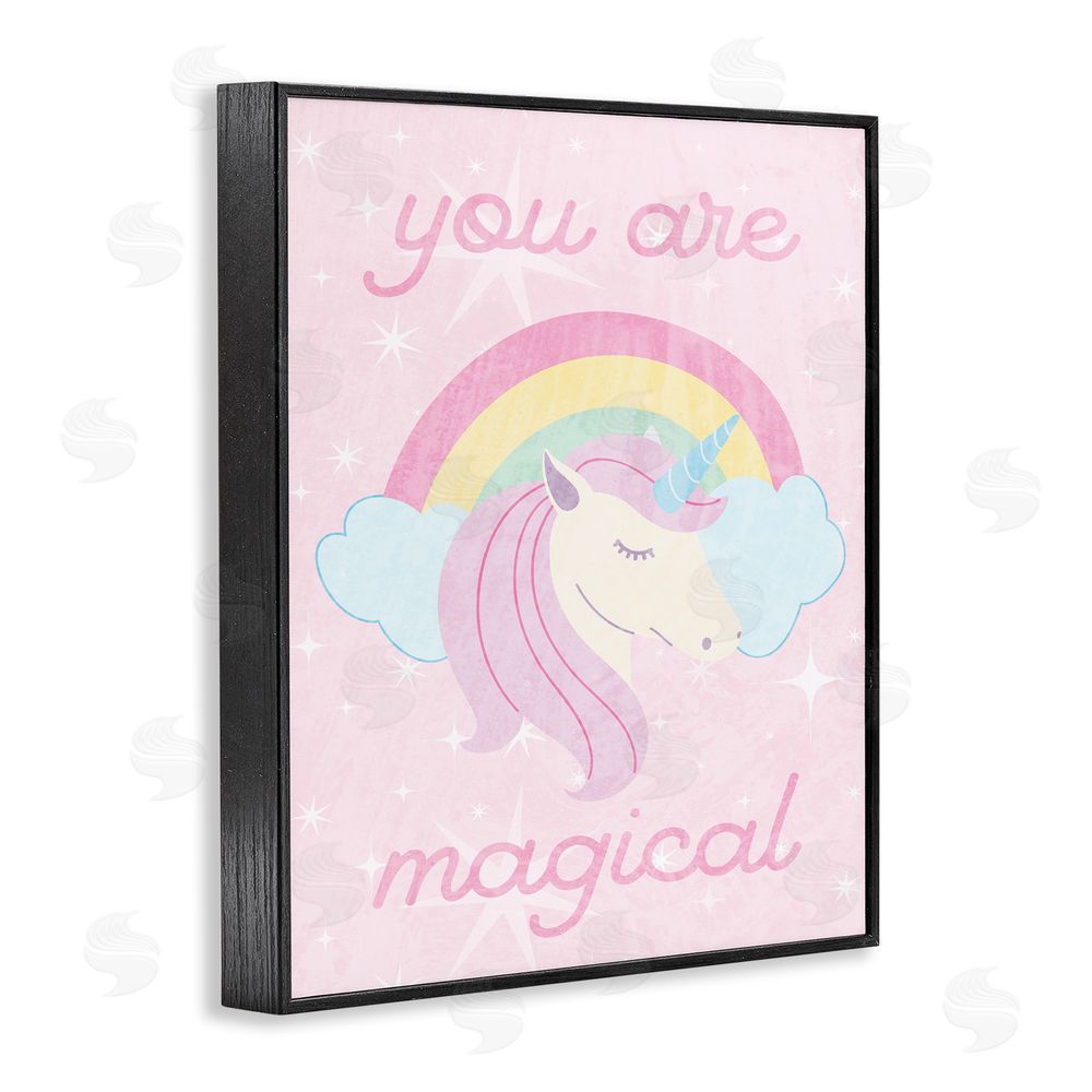 Stupell Studio Magical Sparkle Unicorn Black Framed Giclee Wall Art Print