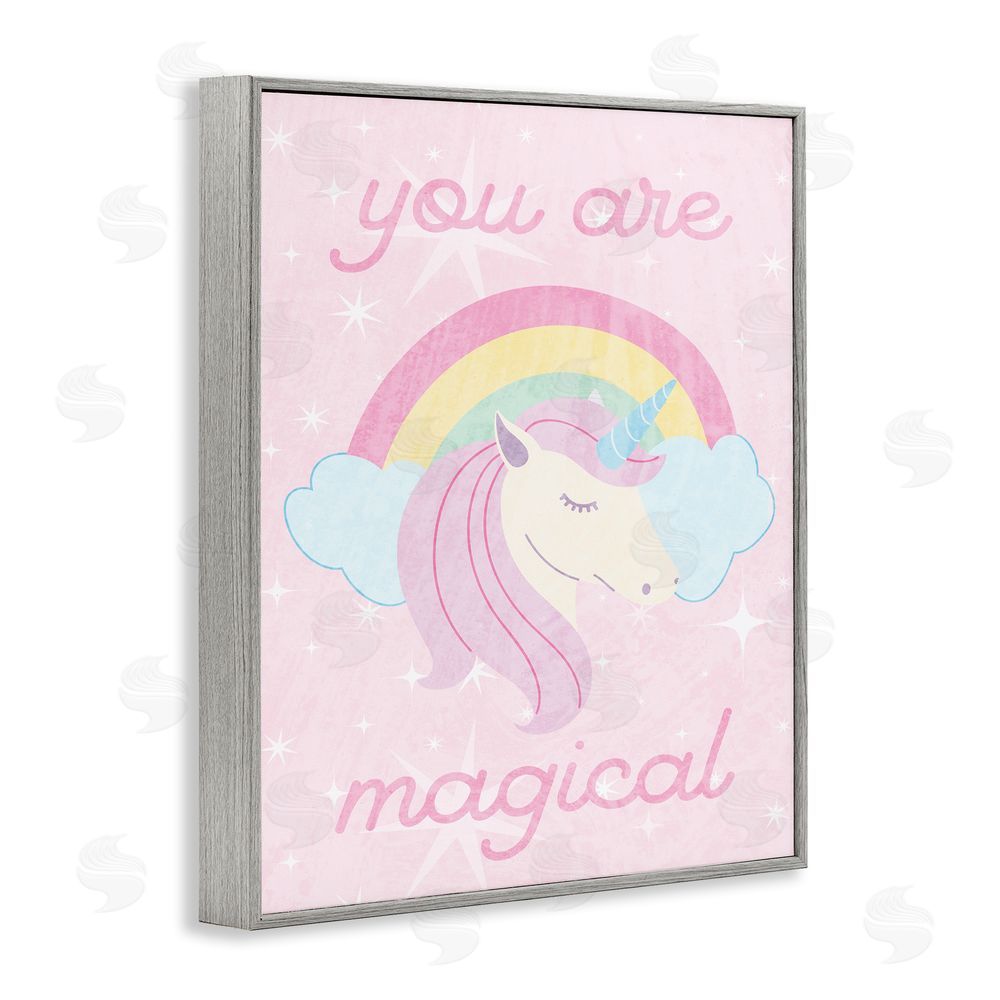 Stupell Studio Magical Sparkle Unicorn Gray Framed Giclee Wall Art Print