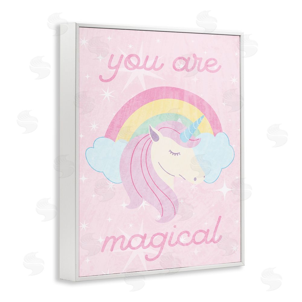 Stupell Studio Magical Sparkle Unicorn White Framed Giclee Wall Art Print