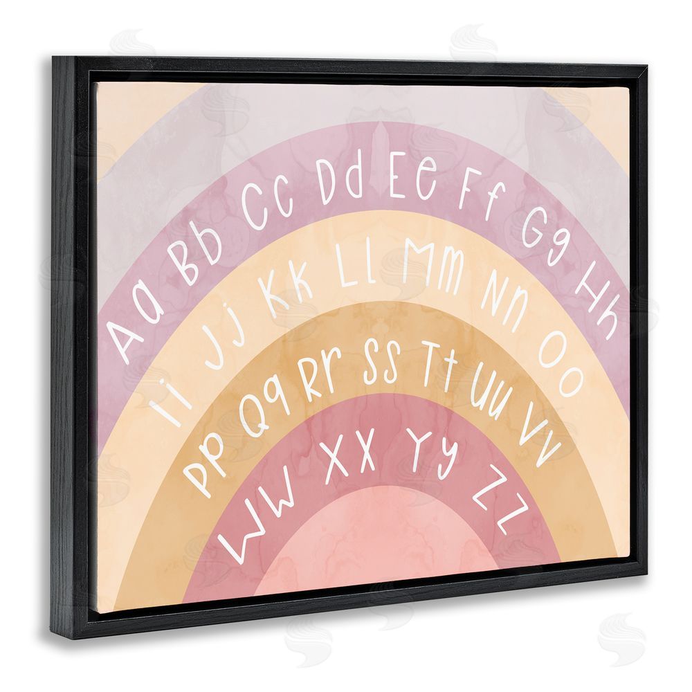 Stupell Studio Alphabet on Muted Arches Black Floating Frame Canvas Wall Art Print