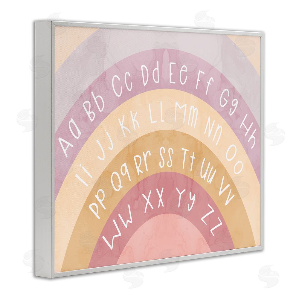 Stupell Studio Alphabet on Muted Arches White Framed Giclee Wall Art Print