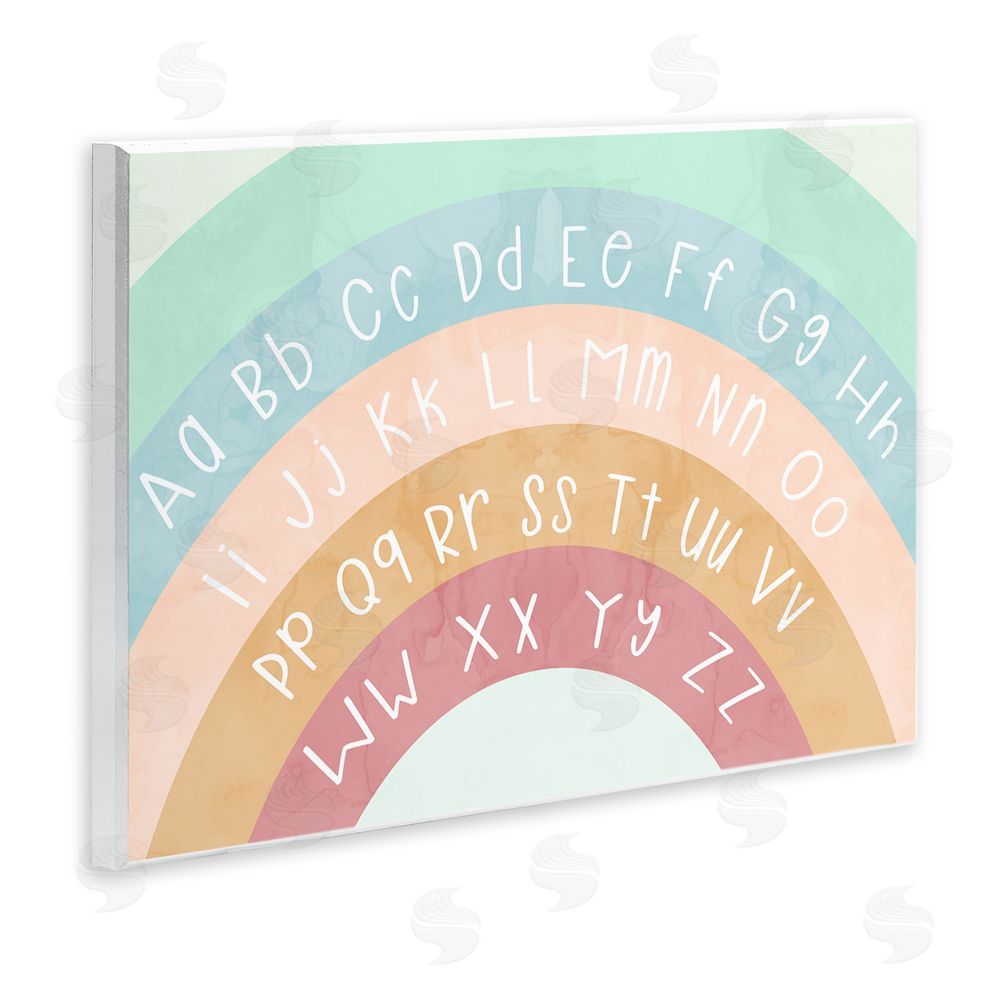 Stupell Studio Alphabet Letters on Rainbow Wall Plaque Art Print
