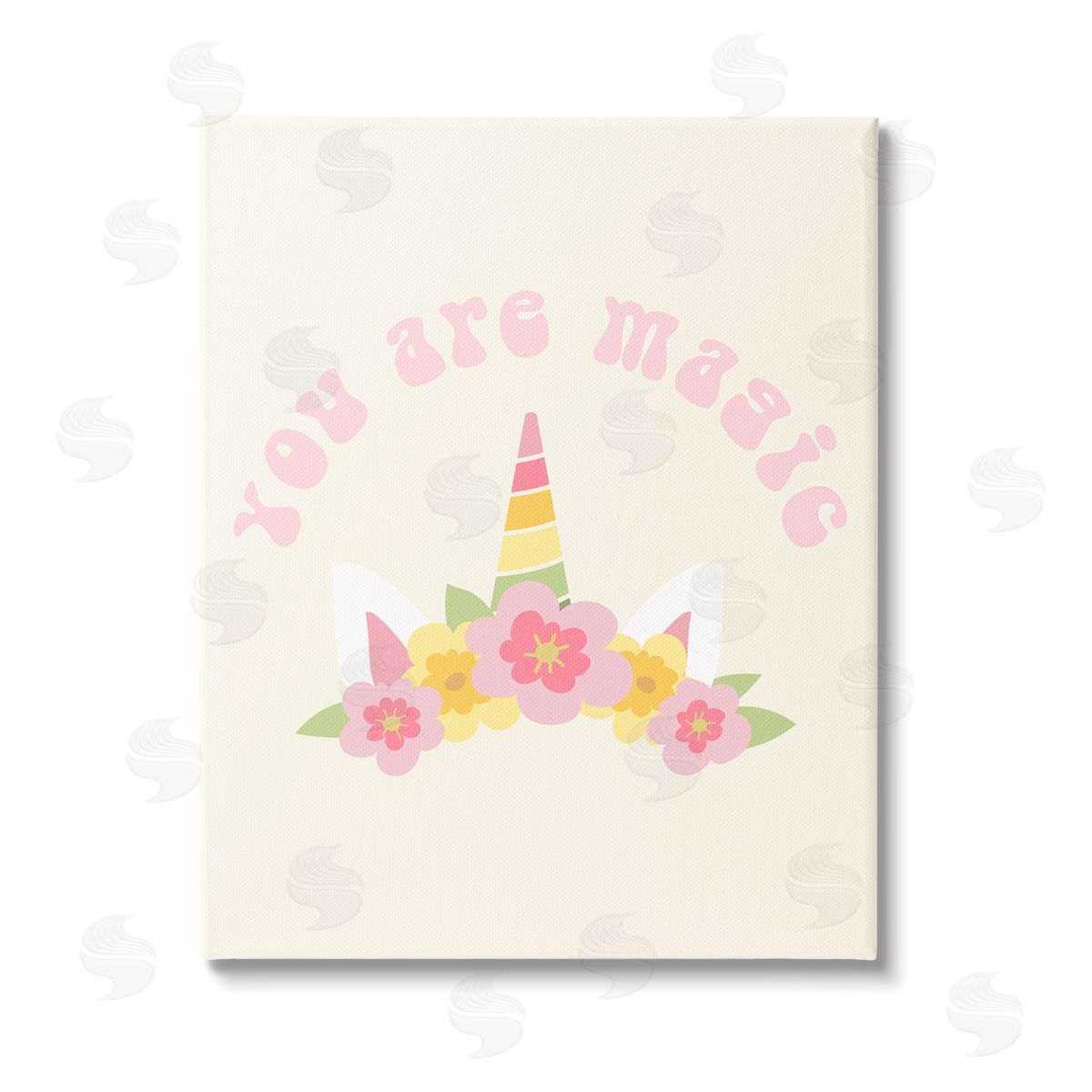 Stupell Studio Retro Magic Unicorn Phrase Stretched Canvas Wall Art Print