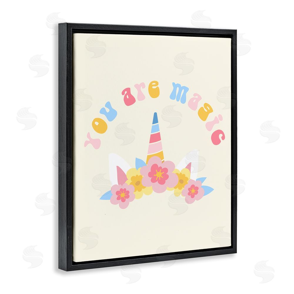 Stupell Studio Fun You Are Magic Phrase Black Floating Frame Canvas Wall Art Print