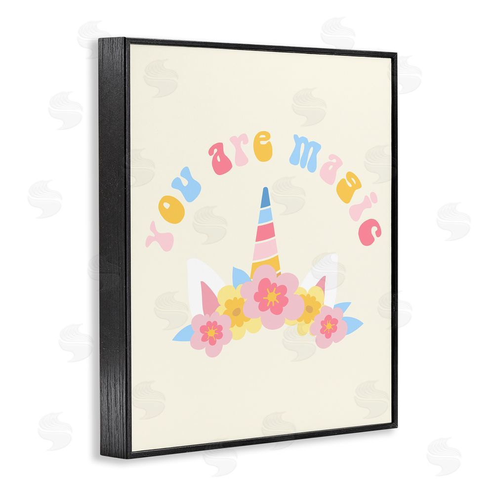 Stupell Studio Fun You Are Magic Phrase Black Framed Giclee Wall Art Print
