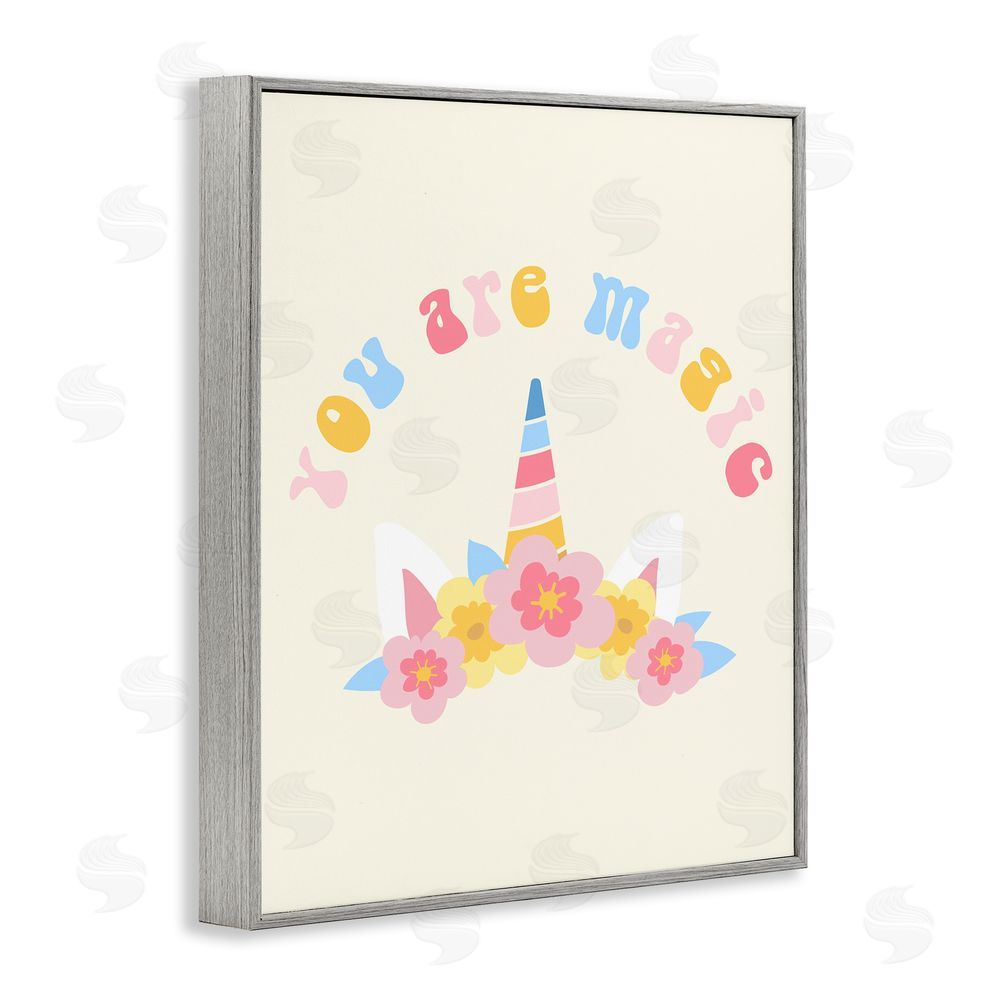Stupell Studio Fun You Are Magic Phrase Gray Framed Giclee Wall Art Print