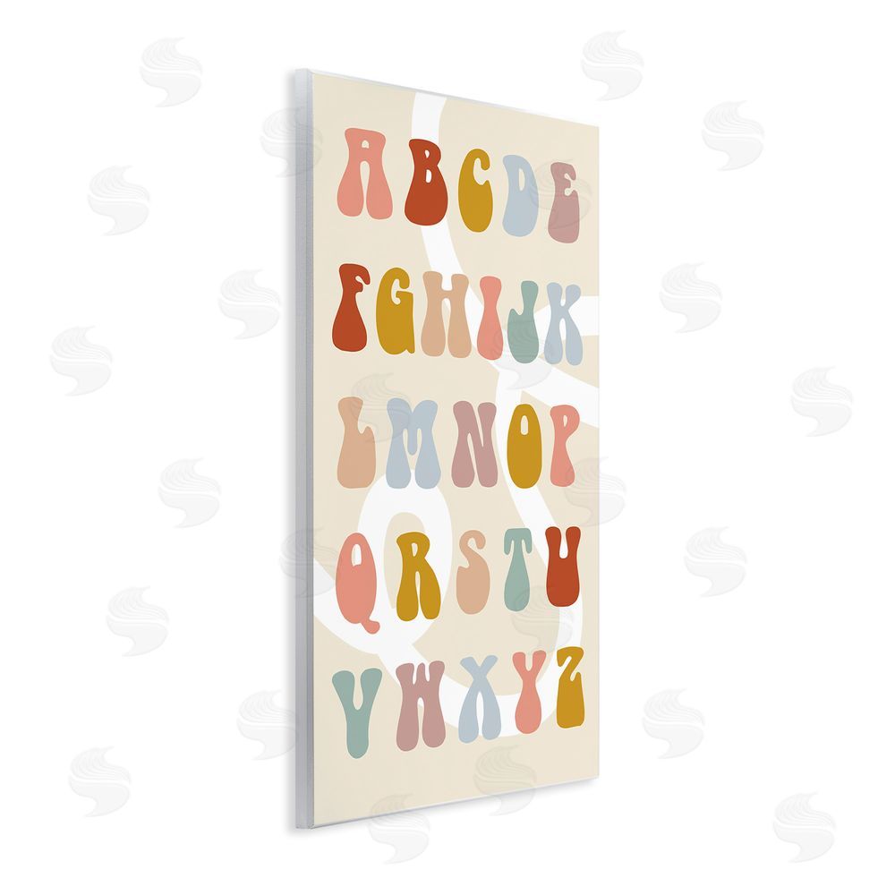 Stupell Studio Alphabet with White Spiral Wall Plaque Art Print