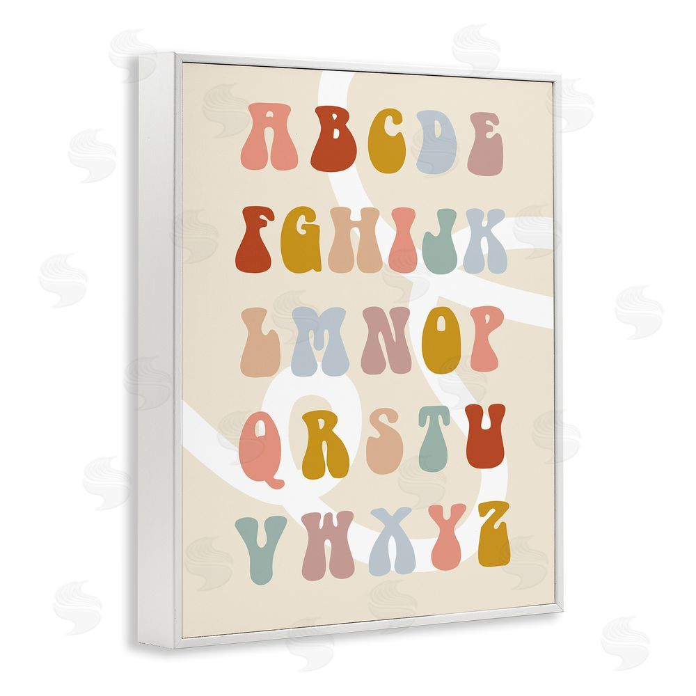 Stupell Studio Alphabet with White Spiral White Framed Giclee Wall Art Print