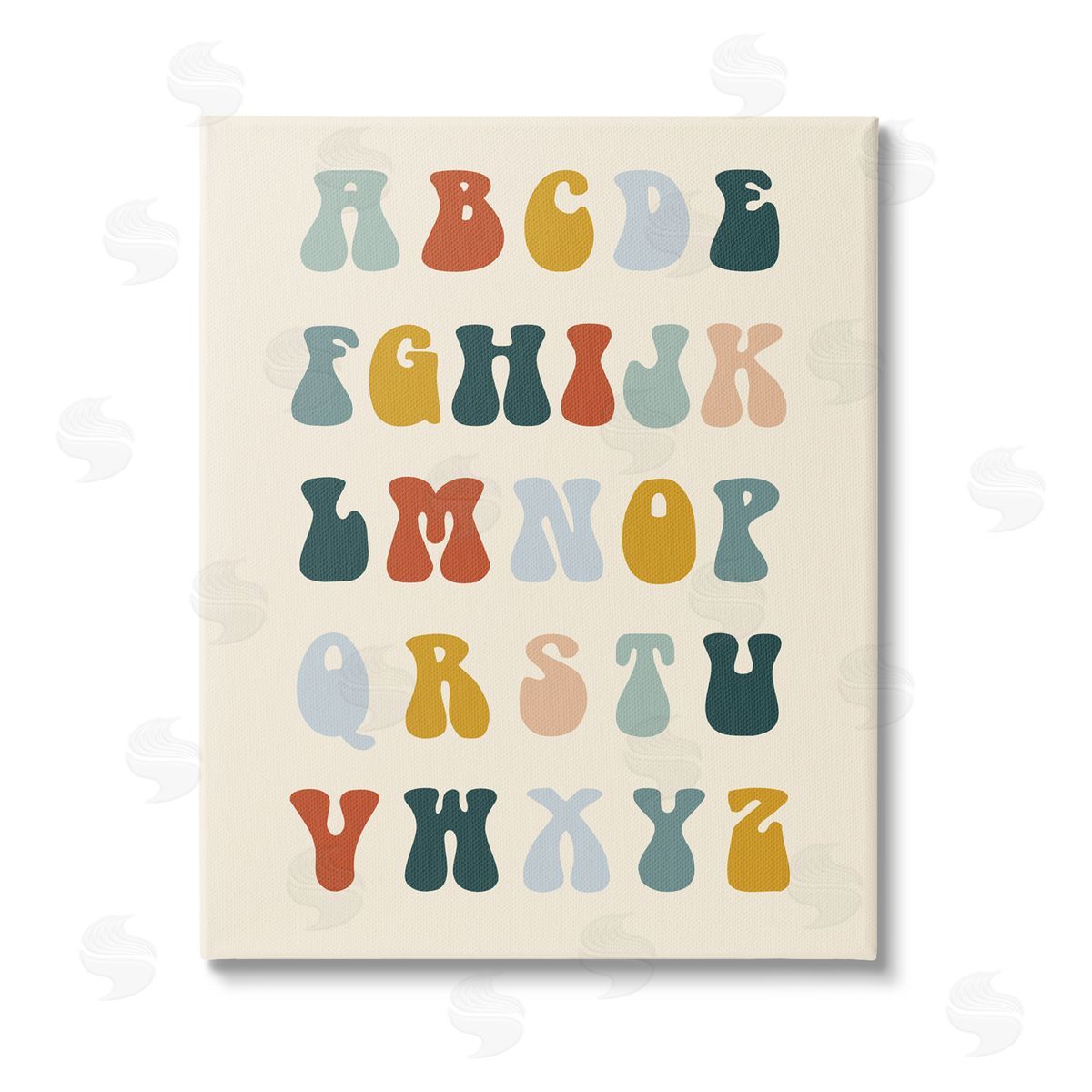 Stupell Studio Earthy Alphabet Letters Stretched Canvas Wall Art Print