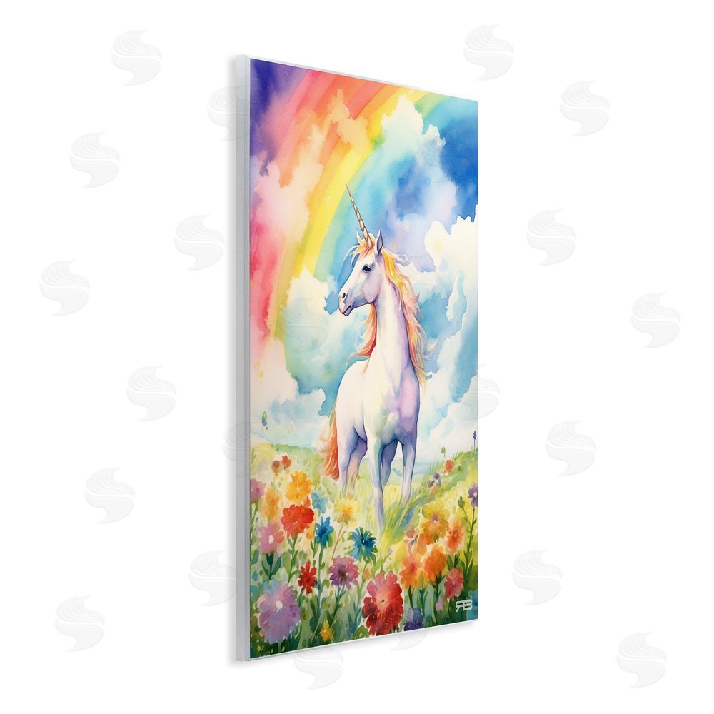 RB Unicorn in Rainbow Meadow Wall Plaque Art Print