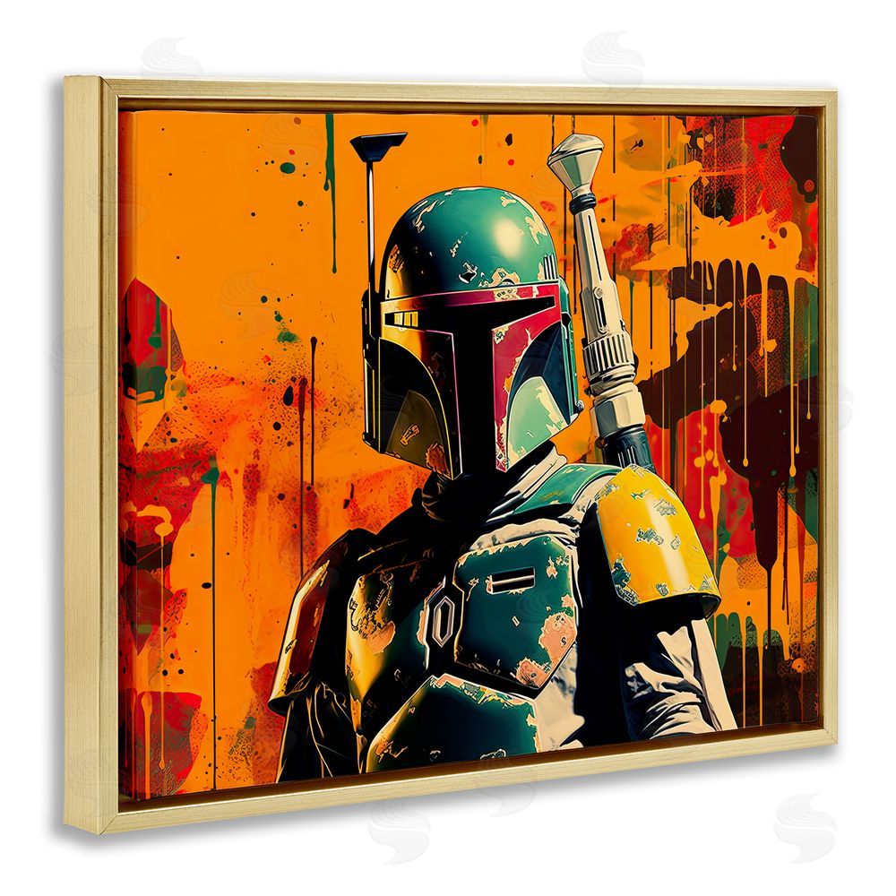 Birch & Ink Sci-Fi Pop Urban Style Gold Floating Frame Canvas Wall Art Print