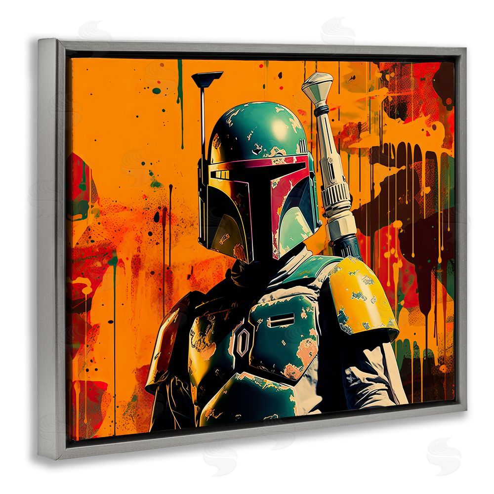 Birch & Ink Sci-Fi Pop Urban Style Grey Floating Frame Canvas Wall Art Print