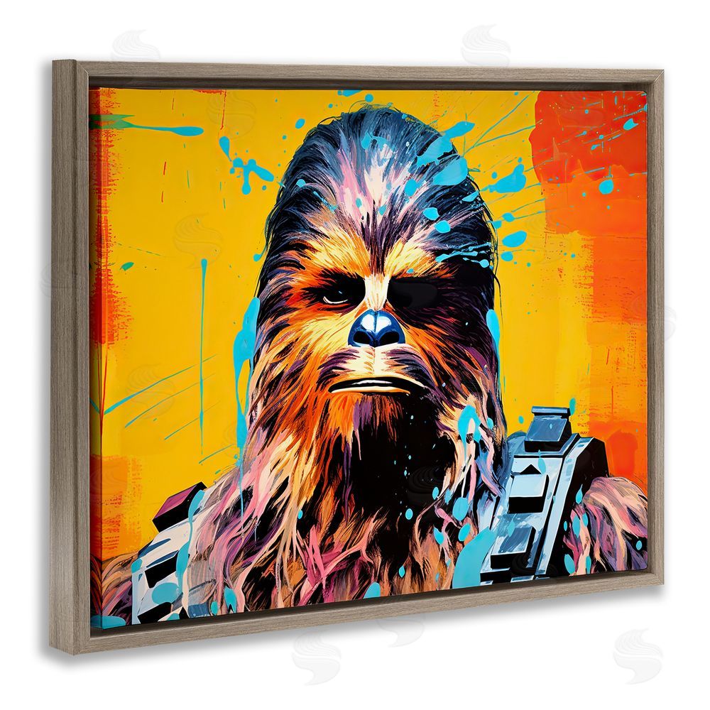 Birch & Ink Urban Splash Sci-Fi Creature Brown Floating Frame Canvas Wall Art Print