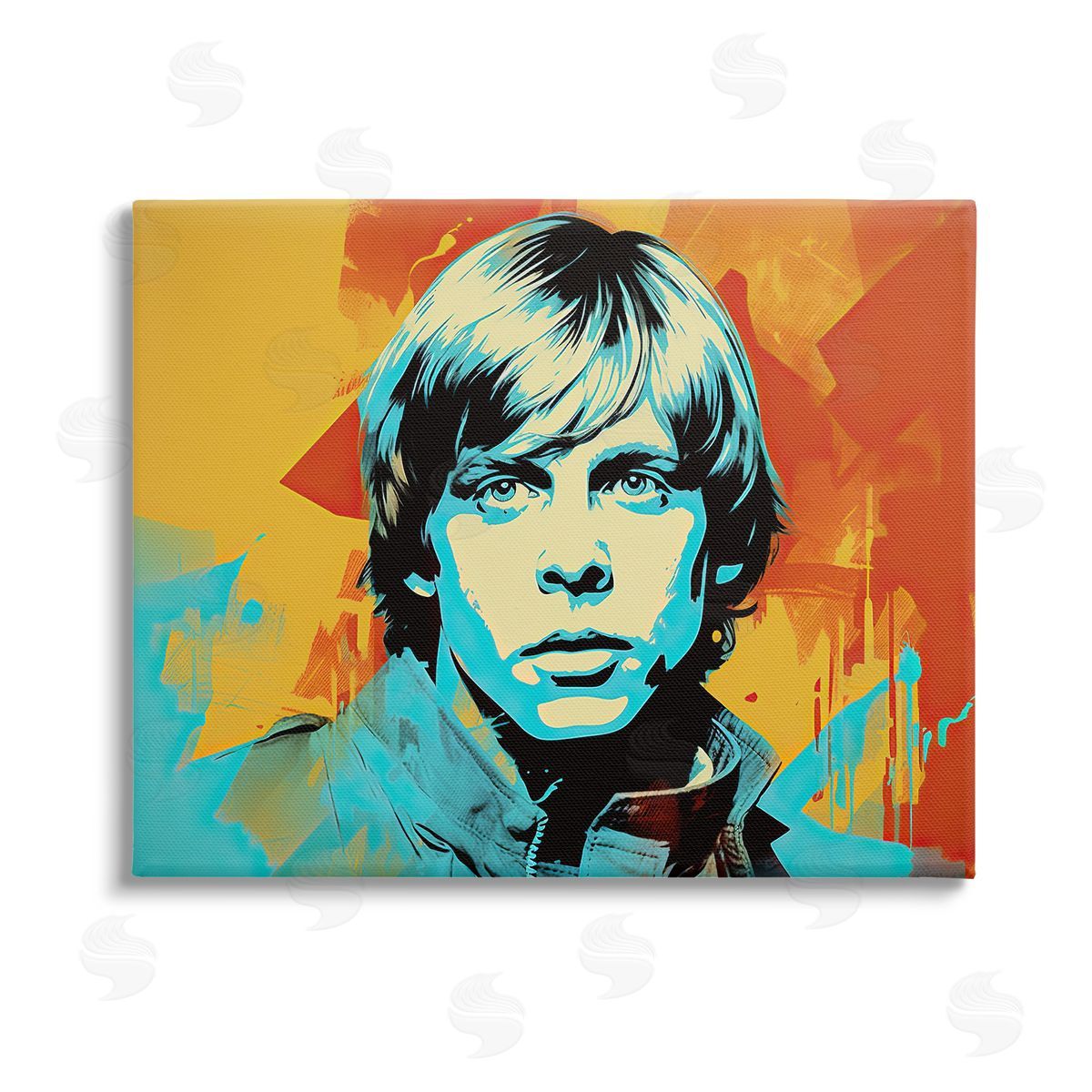 Birch & Ink Pop Style Luke Portrait Stretched Canvas Wall Art Print
