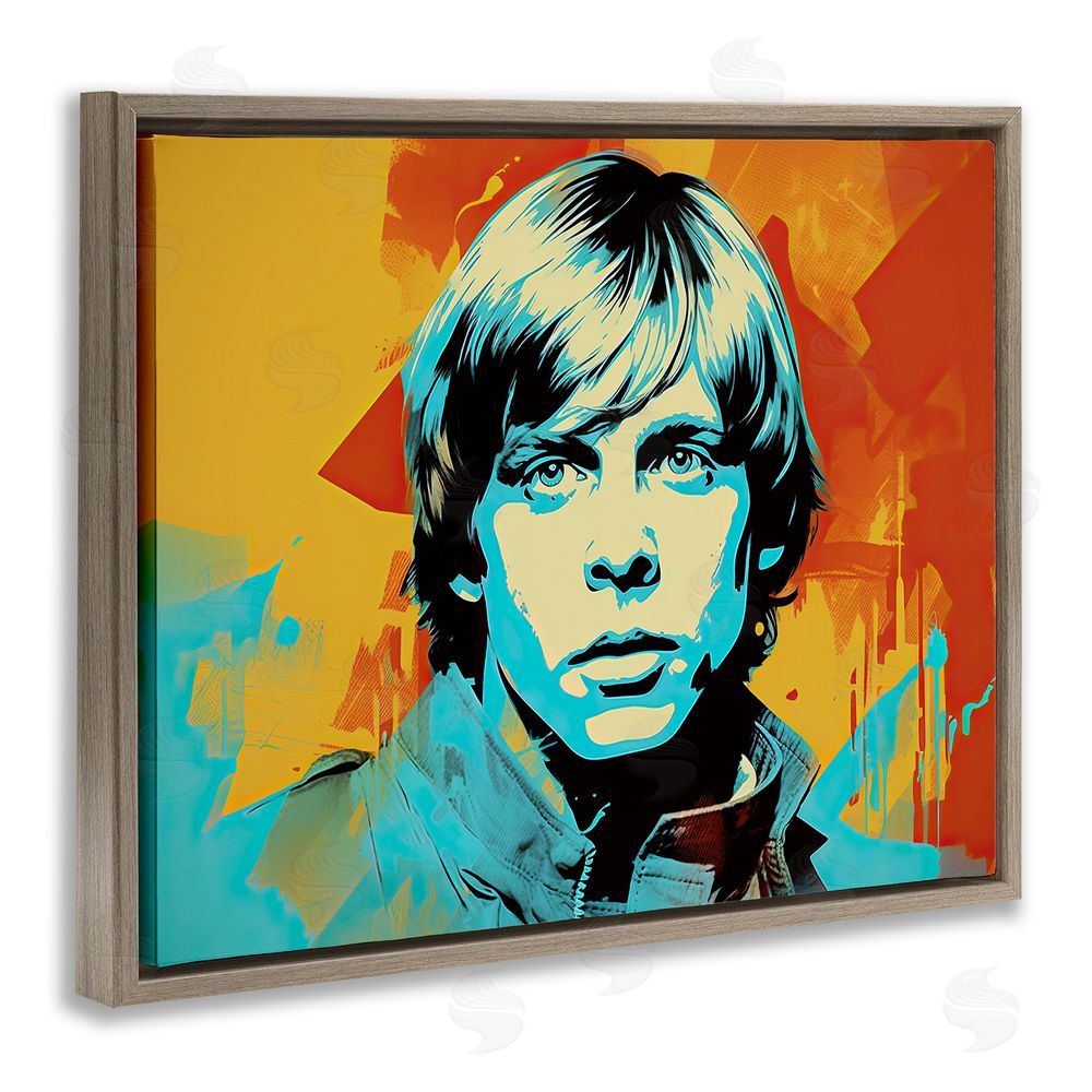 Birch & Ink Pop Style Luke Portrait Brown Floating Frame Canvas Wall Art Print