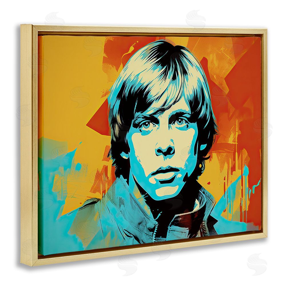 Birch & Ink Pop Style Luke Portrait Gold Floating Frame Canvas Wall Art Print