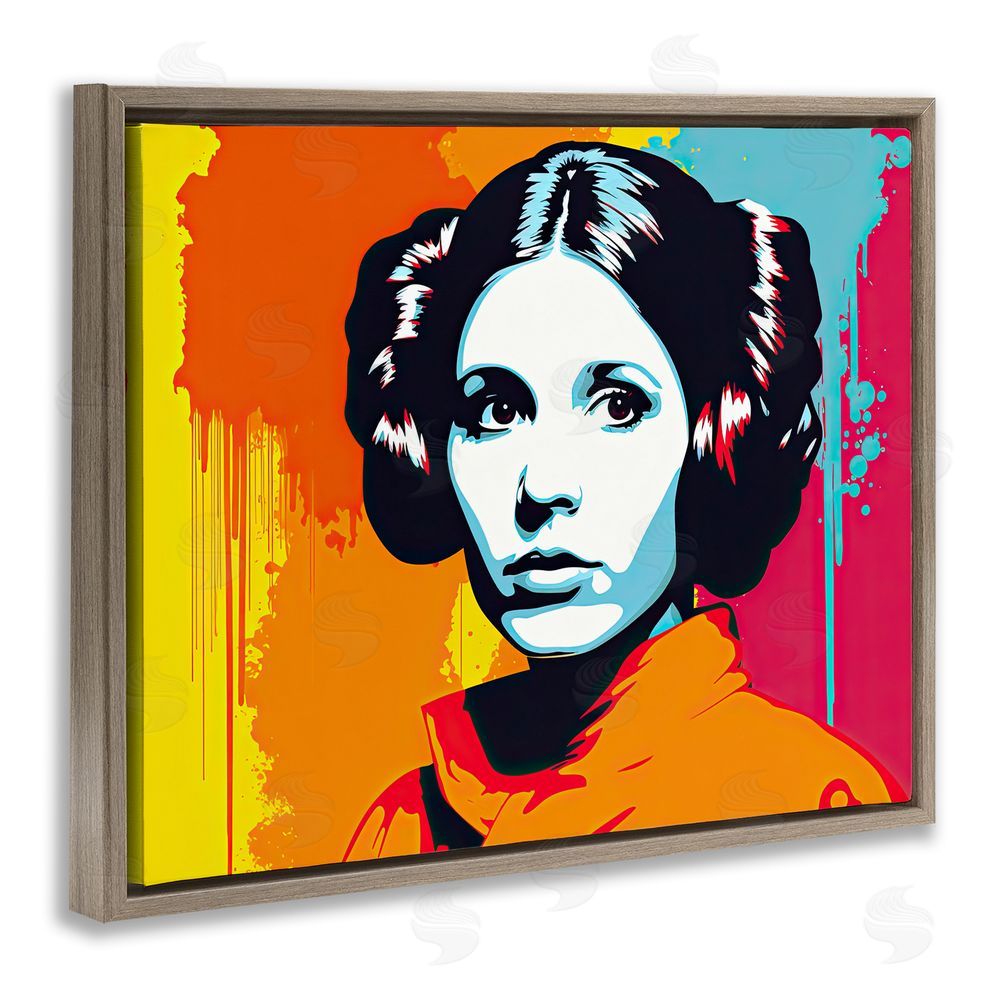 Birch & Ink Urban Pop Sci-Fi Woman Brown Floating Frame Canvas Wall Art Print