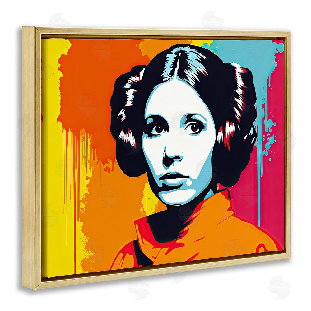 Birch & Ink Urban Pop Sci-Fi Woman Gold Floating Frame Canvas Wall Art Print