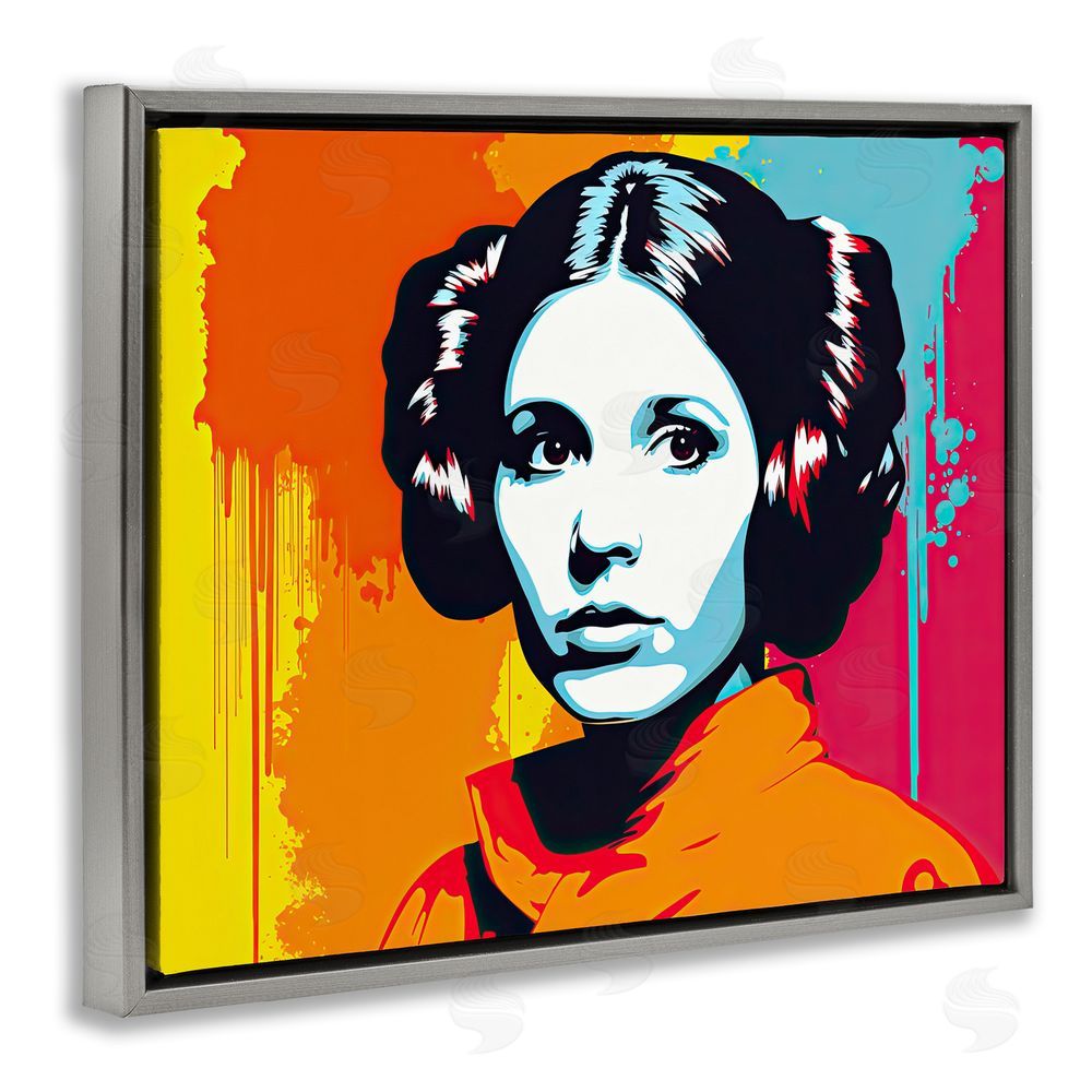 Birch & Ink Urban Pop Sci-Fi Woman Grey Floating Frame Canvas Wall Art Print