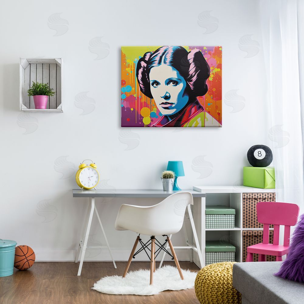 Birch & Ink Paint Splash Leia Canvas Wall Art Print in Room