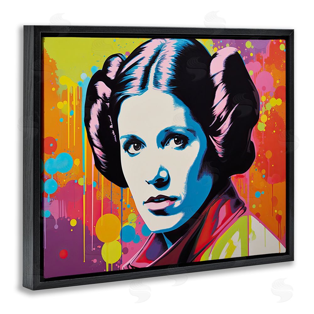 Birch & Ink Paint Splash Leia Black Floating Frame Canvas Wall Art Print