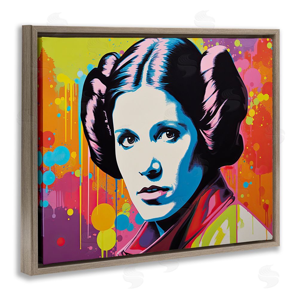 Birch & Ink Paint Splash Leia Brown Floating Frame Canvas Wall Art Print