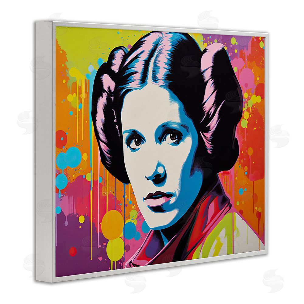Birch & Ink Paint Splash Leia White Framed Giclee Wall Art Print
