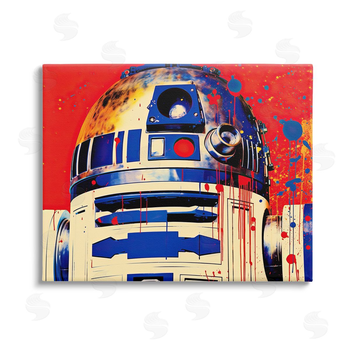 Birch & Ink Urban Paint Splatter Robot Stretched Canvas Wall Art Print