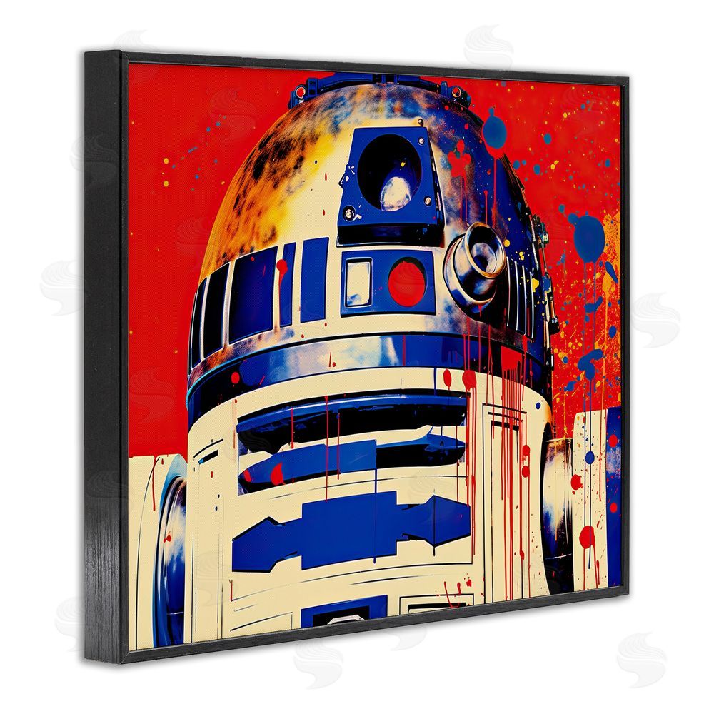 Birch & Ink Urban Paint Splatter Robot Black Framed Giclee Wall Art Print