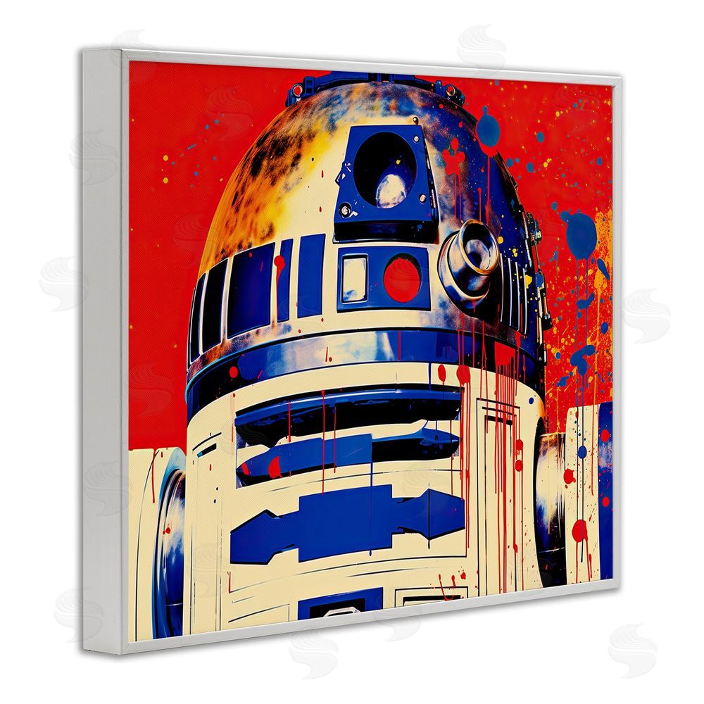 Birch & Ink Urban Paint Splatter Robot White Framed Giclee Wall Art Print
