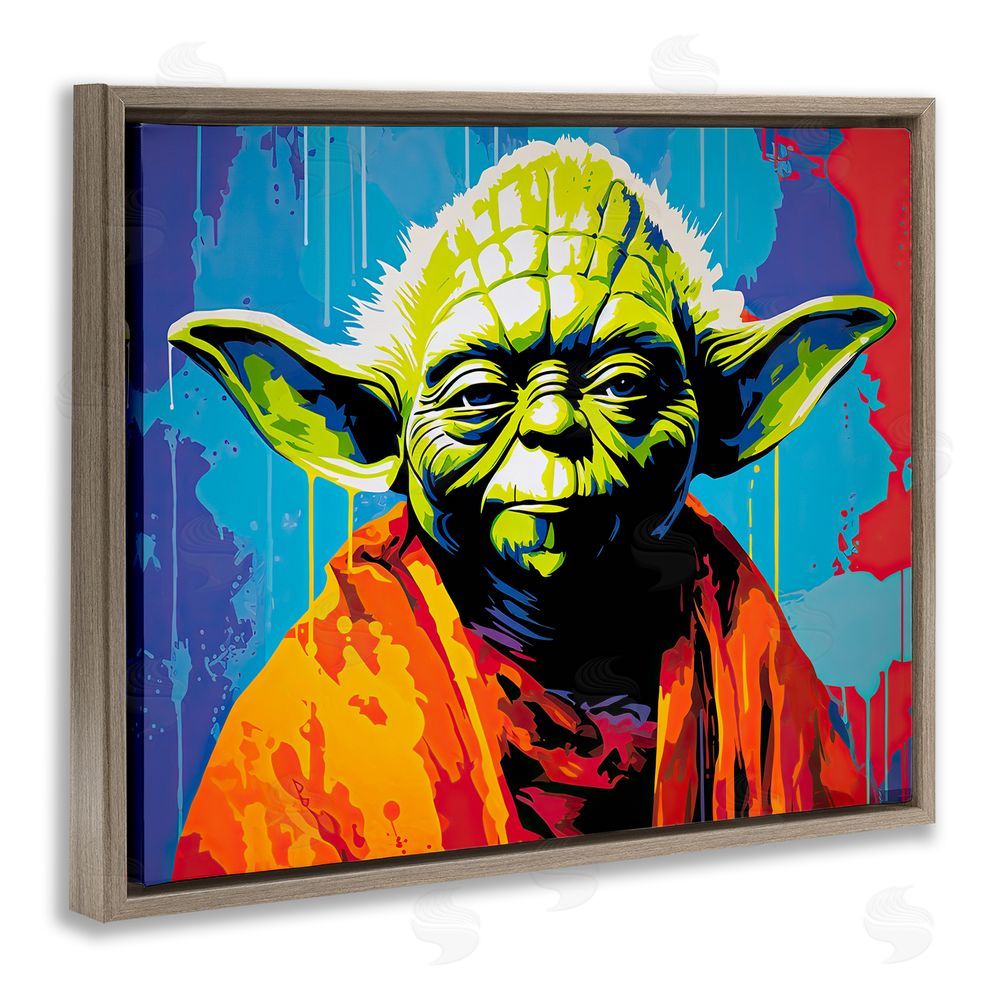 Birch & Ink Pop Style Sci-Fi Creature Brown Floating Frame Canvas Wall Art Print