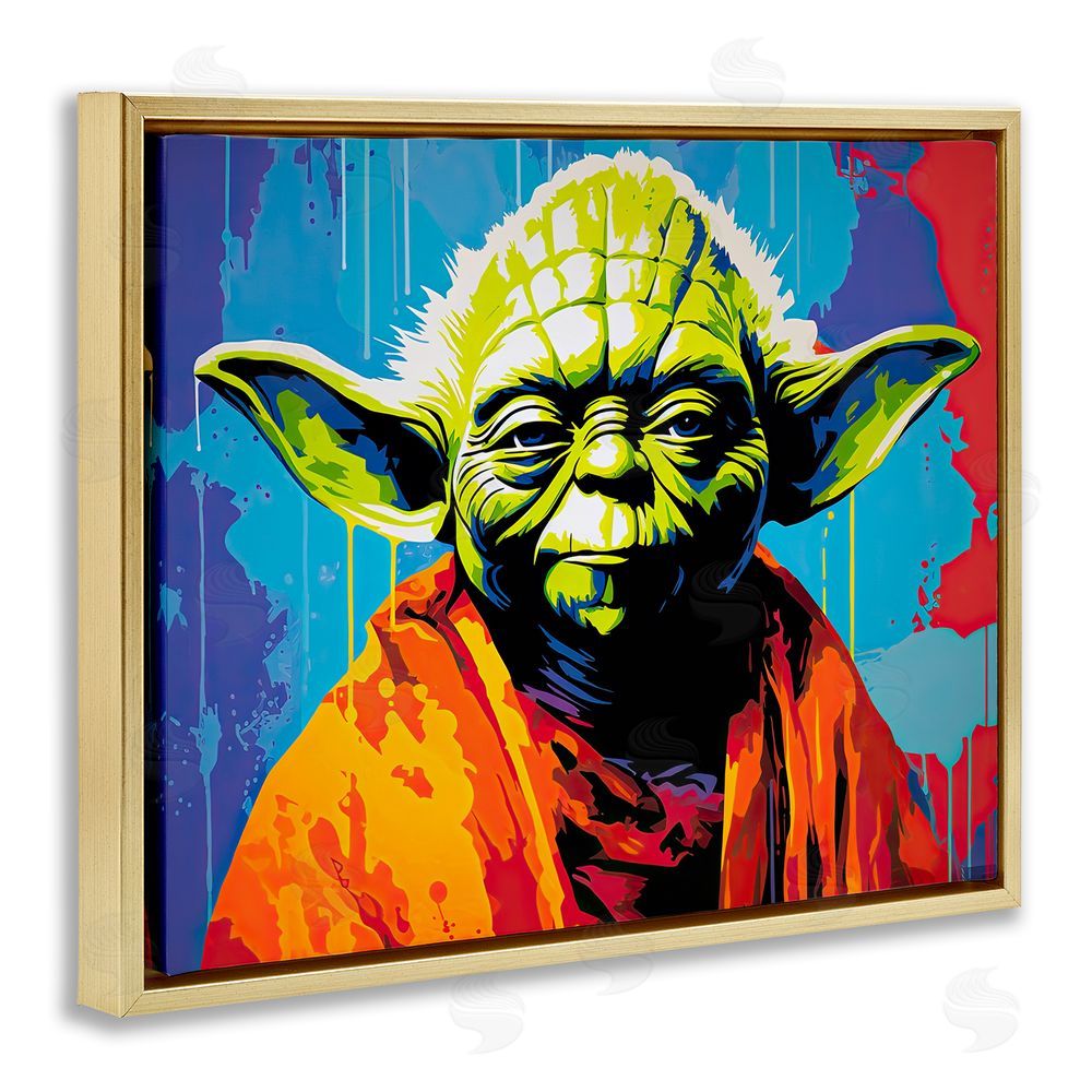 Birch & Ink Pop Style Sci-Fi Creature Gold Floating Frame Canvas Wall Art Print