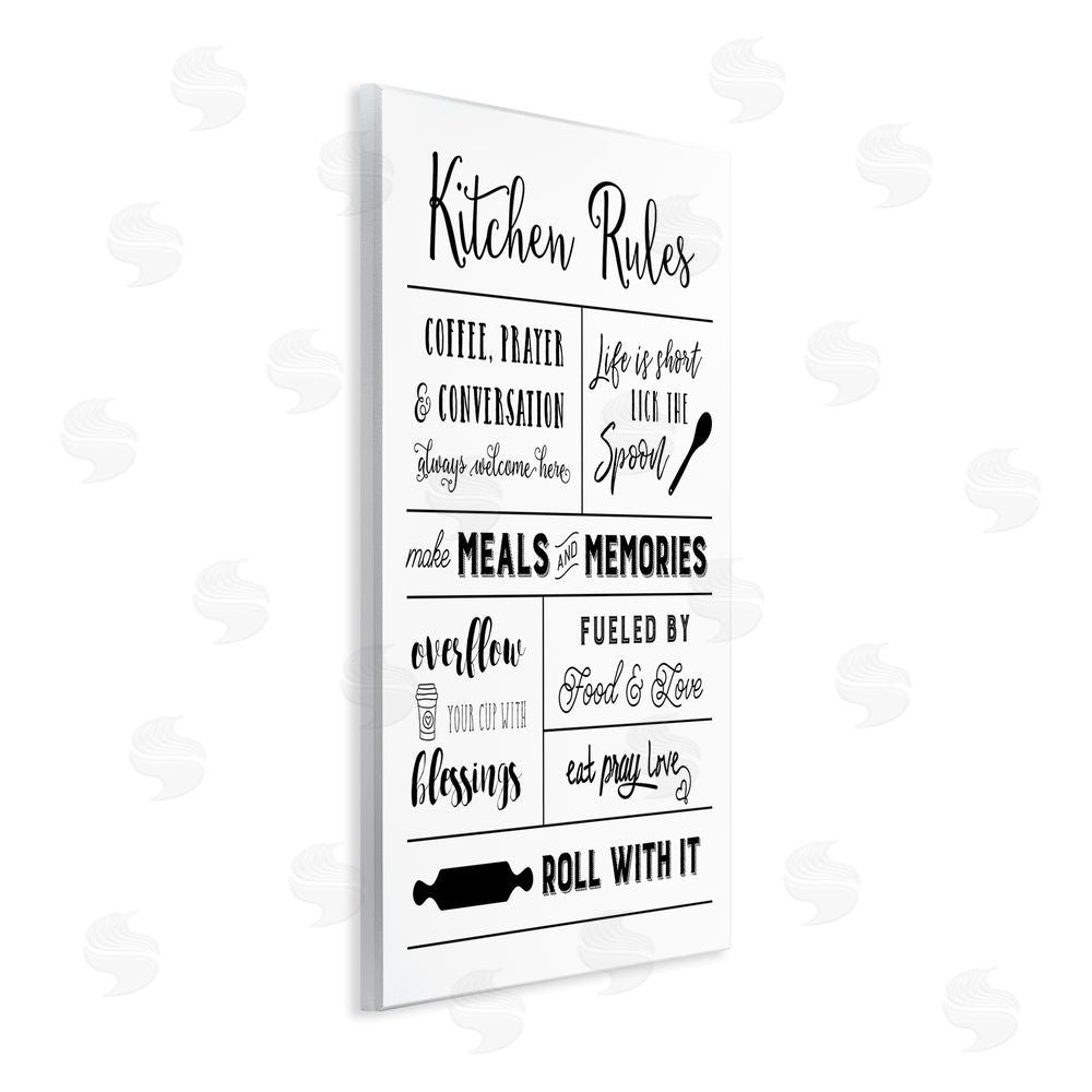 Amanda Murray Minimal Kitchen Rules Chart Wall Plaque Art Print