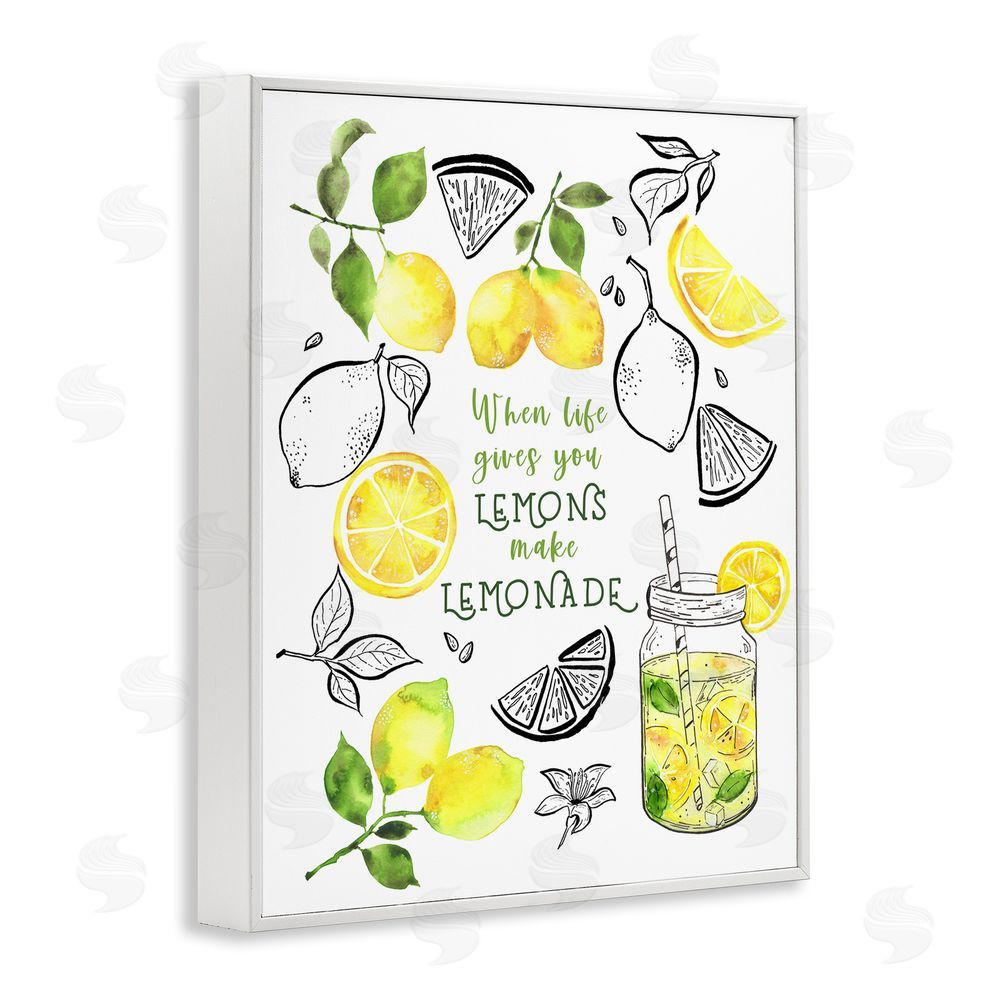 By the Lakeside Make Lemonade Kitchen Phrase White Framed Giclee Wall Art Print