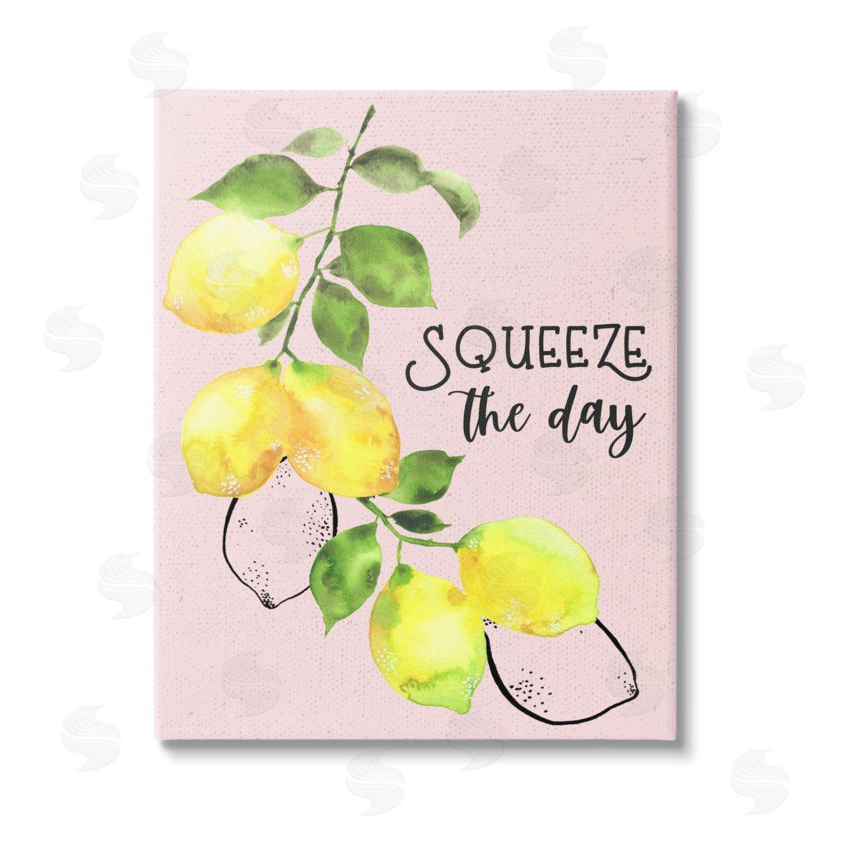 By the Lakeside Squeeze The Day Lemons Stretched Canvas Wall Art Print