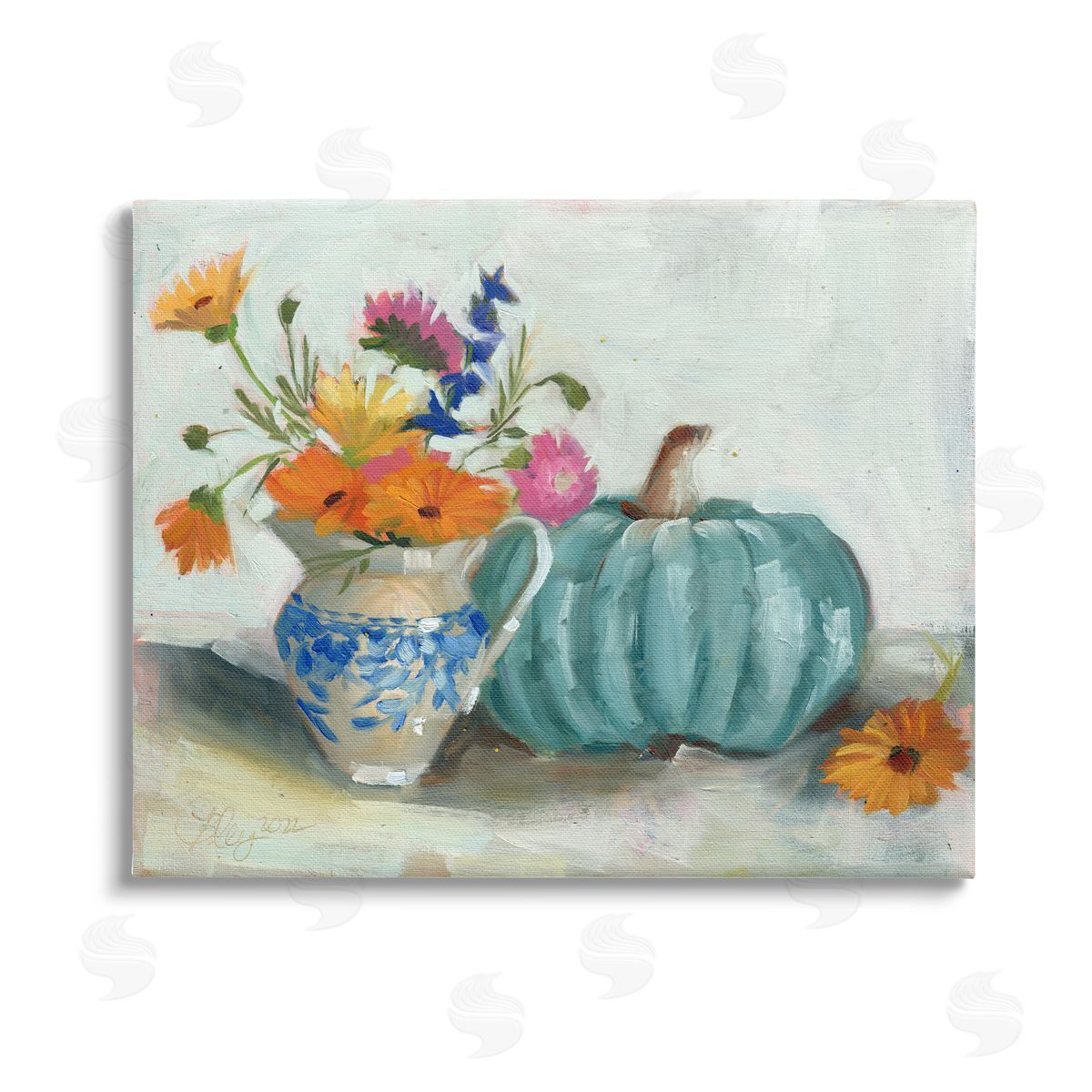 Bley Hack Autumnal Botanicals Still Life Stretched Canvas Wall Art Print