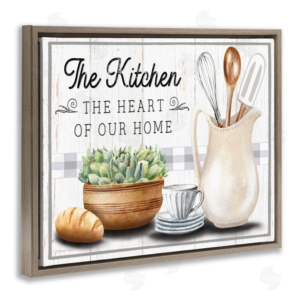 Elizabeth Tyndall Kitchen Heart of Home Brown Floating Frame Canvas Wall Art Print