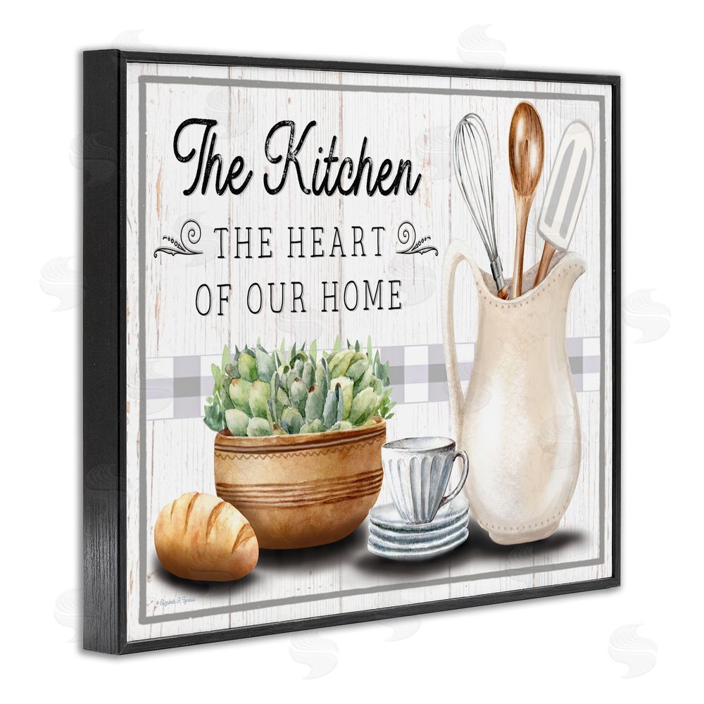 Elizabeth Tyndall Kitchen Heart of Home Black Framed Giclee Wall Art Print
