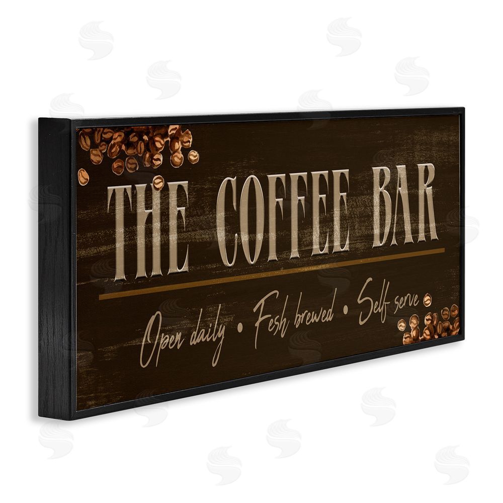 Kim Allen Rustic Coffee Bar Sign Black Framed Giclee Wall Art Print