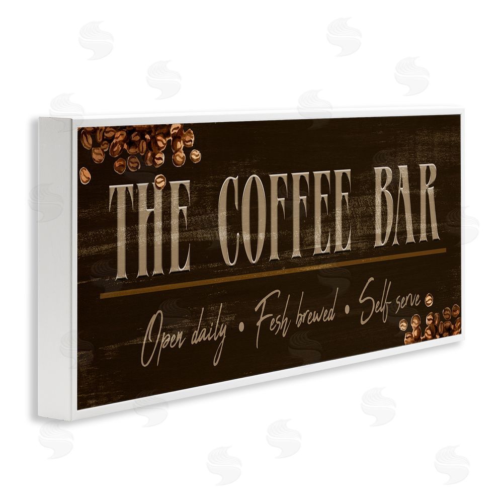 Kim Allen Rustic Coffee Bar Sign White Framed Giclee Wall Art Print