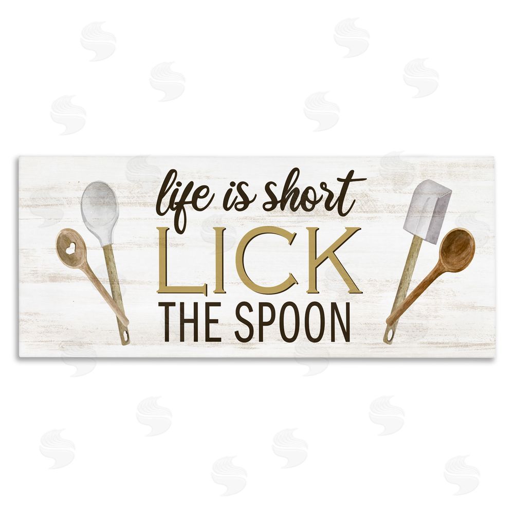 Kim Allen Lick the Spoon Kitchen Stretched Canvas Wall Art Print