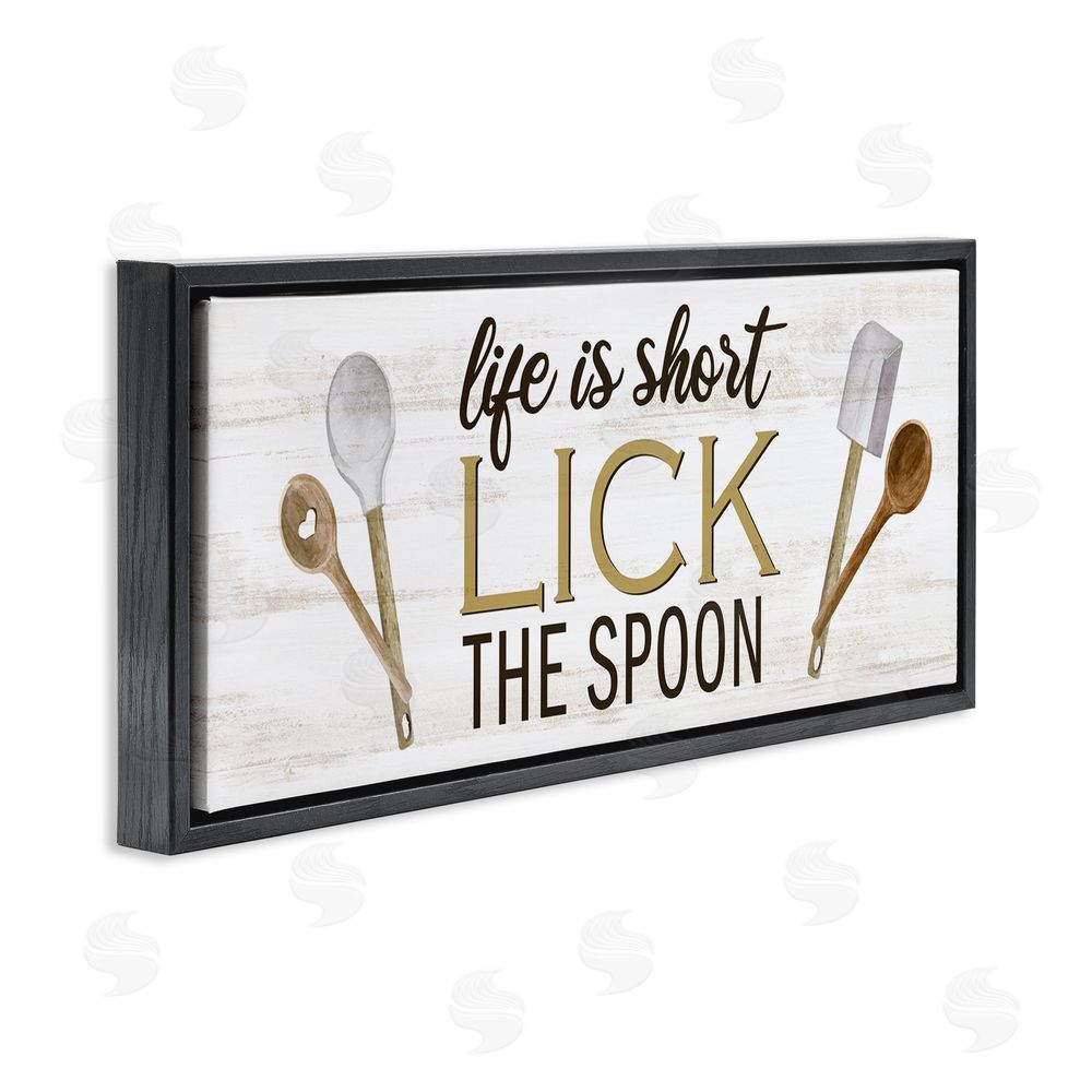 Kim Allen Lick the Spoon Kitchen Black Floating Frame Canvas Wall Art Print