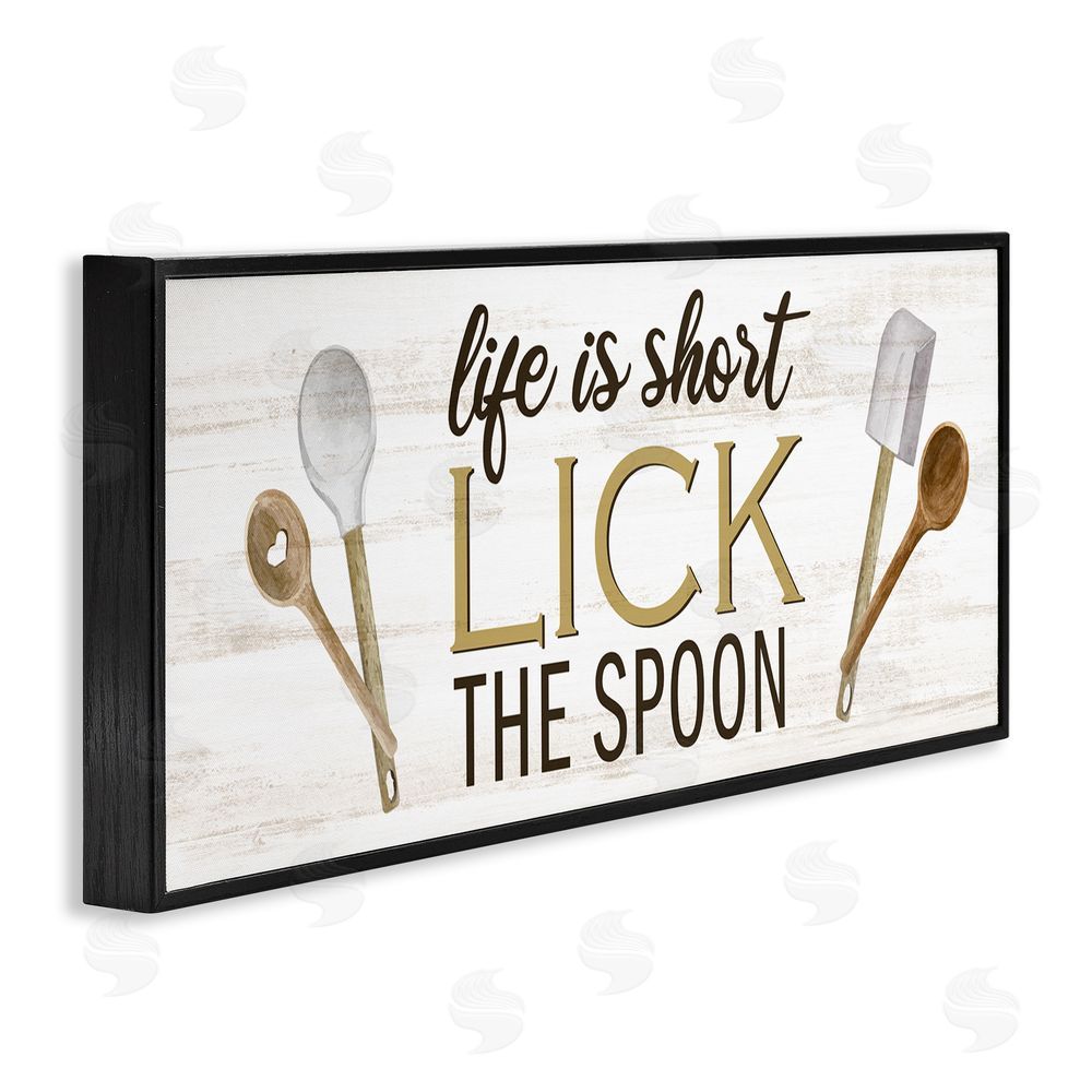 Kim Allen Lick the Spoon Kitchen Black Framed Giclee Wall Art Print