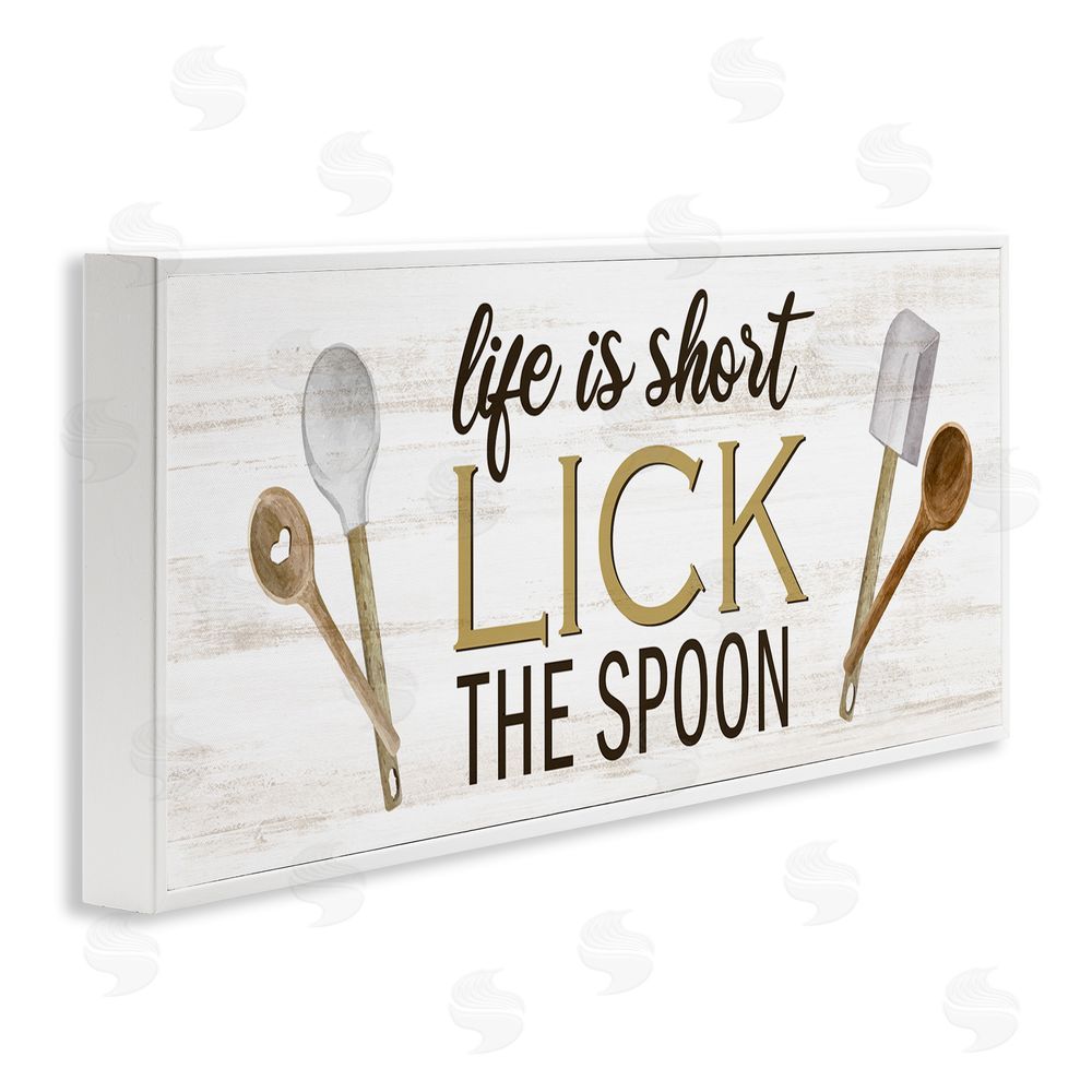 Kim Allen Lick the Spoon Kitchen White Framed Giclee Wall Art Print