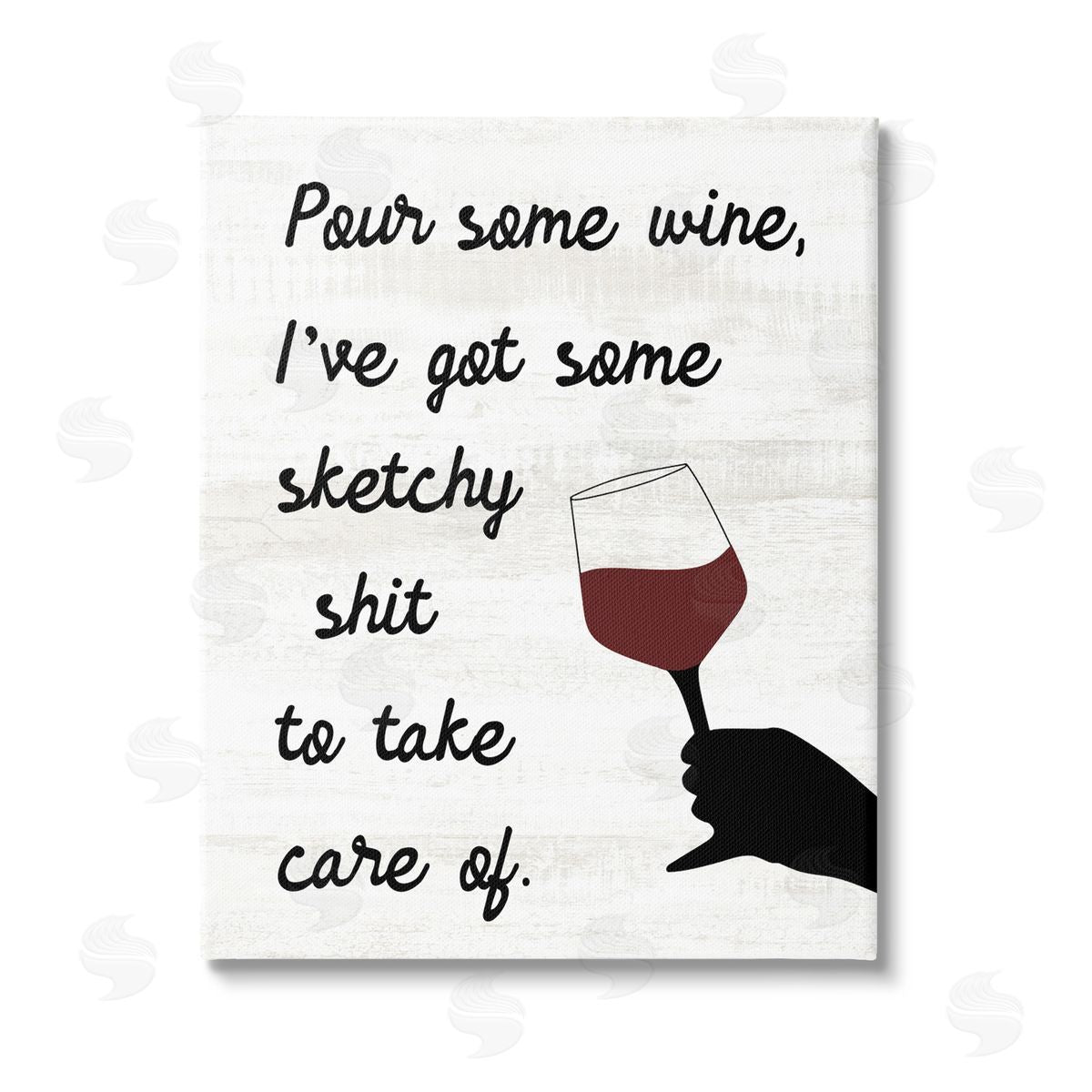 Stupell Studio Pour Some Wine Humor Stretched Canvas Wall Art Print