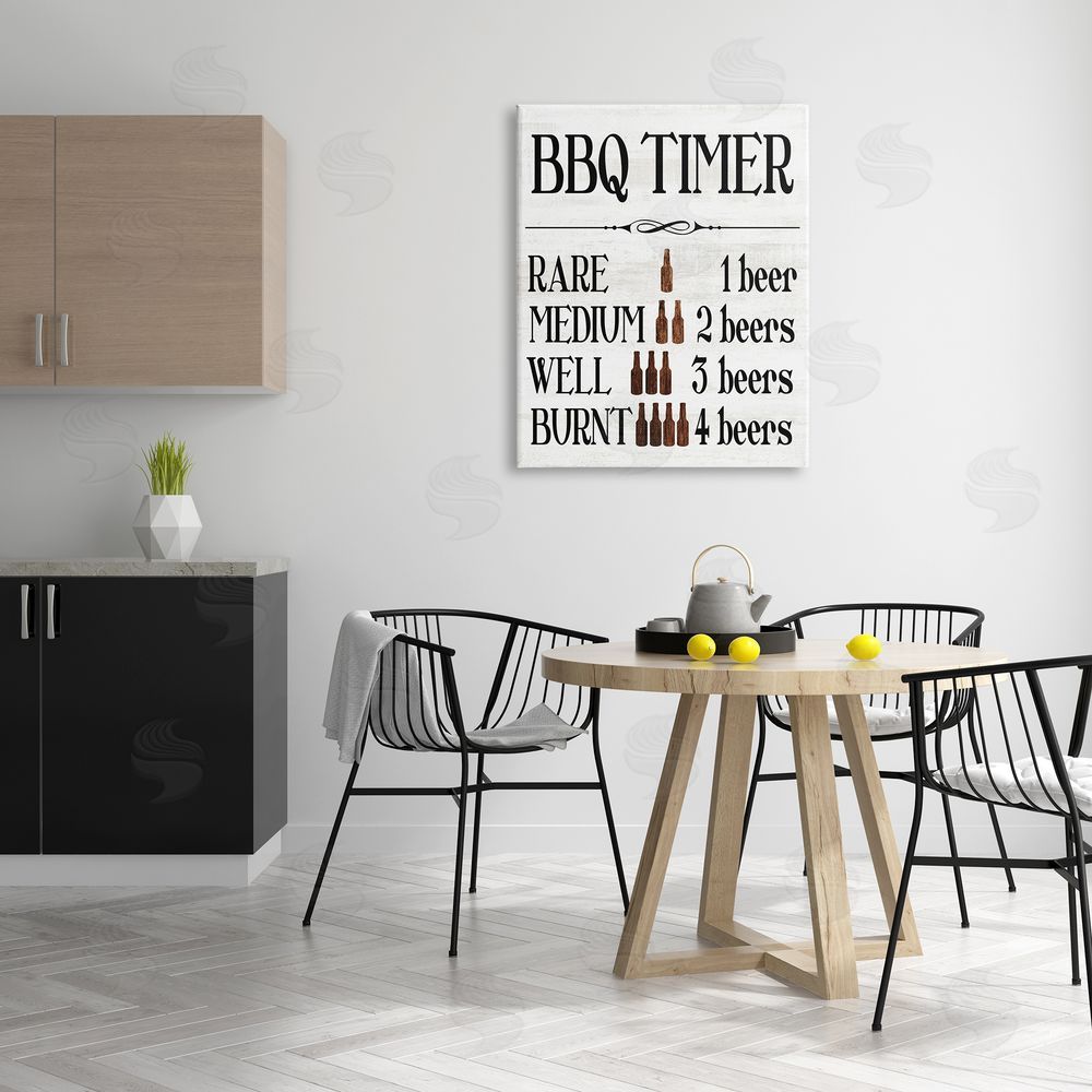 Stupell Studio BBQ Timer Funny Beer Canvas Wall Art Print in Room